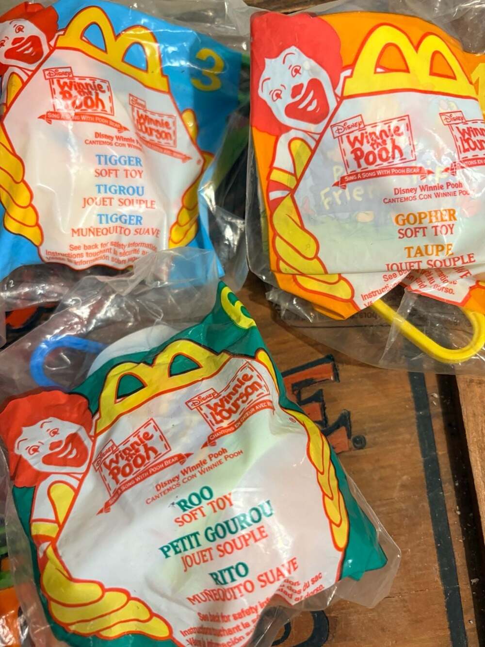 Lot of 6 Vintage 1999 McDonald's Happy Meal Disney Winnie the Pooh Plush Clip To - Picture 5 of 7